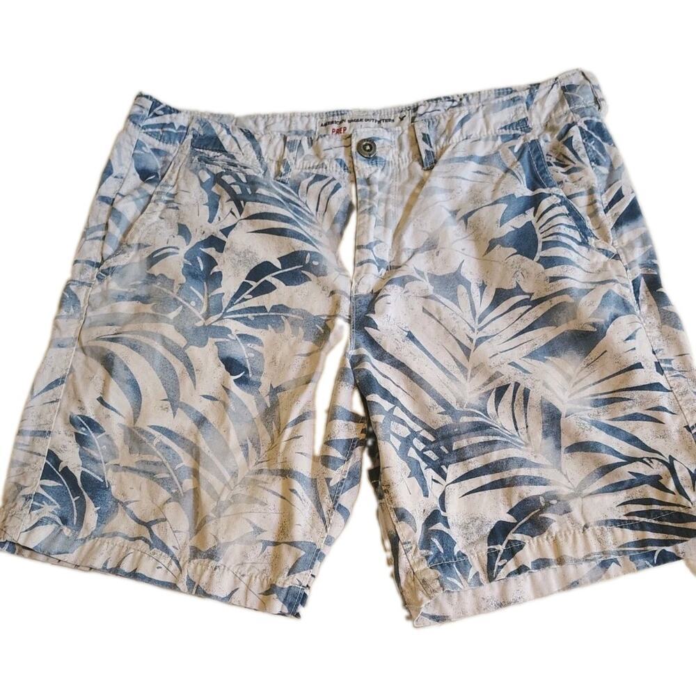 American Eagle Outfitters AEO Prep Men's Chino Shorts Size 36 Tropical Palm Leaf